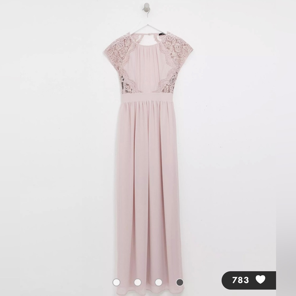 Dusty Pink Open Back Lace Dress